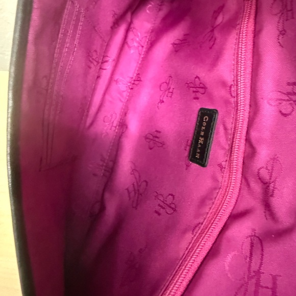 Cole Haan Black and White Leather Woven Geometric Clutch New WT - Picture 7 of 13